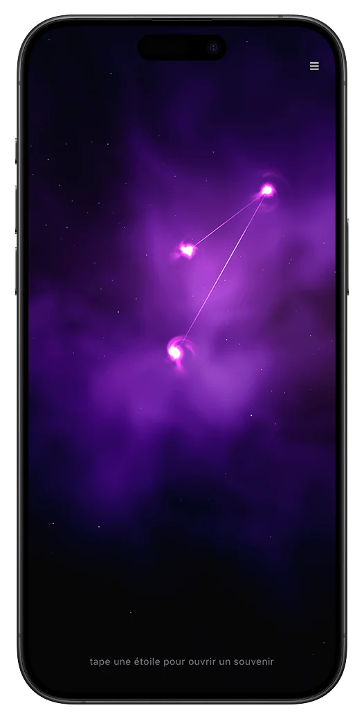 Une constellation reliée dans le ciel